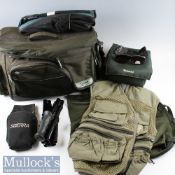 Large Wychwood Flow “Carryall” canvas tackle bag and contents – c/w side and front pockets, plus