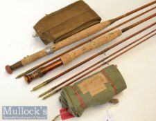 Fly rods (2): Milwards Flymaster Hexacane trout fly rod c1964 – 9ft 2pc with spare tip - red agate