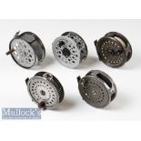 5x Various fly reels such as Farlows London Serpent 3 ½” wide drum alloy reel a Shakespeare Beaulite