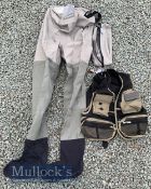 Simms polyester waders size small which roll up into small bag together with a Scierra lightweight