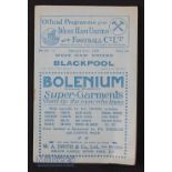 1924/25 West Ham Utd v Blackpool FAC match programme, 21 February 1925 at the Boleyn ground;