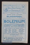 1924/25 West Ham Utd v Blackpool FAC match programme, 21 February 1925 at the Boleyn ground;