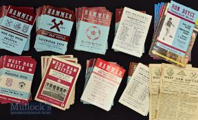 West Ham Utd home football programme collection to include 1950s (2), 1959/60 , 1960/61 (3), 1961/62