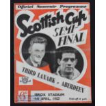 1952/53 Scottish Cup semi-final Third Lanark v Aberdeen at Ibrox. Creased o/w good.