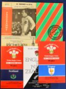 Assorted International etc Rugby Programmes (5): England v New Zealand 1973; Wales v Scotland and