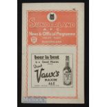 1936/37 Sunderland v Arsenal Div. 1 match programme 9 January 1937, creases, o/wise good.