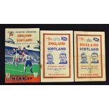 England international home football programmes 1949 Scotland (souvenir) 4 page card (creased),