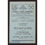 1949 FA Amateur Cup semi-final replay Romford v Crook Colliery Welfare at West Ham Utd, 4 page.