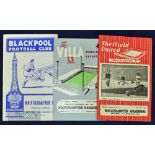 Postponed Wolverhampton Wanderers away match programmes 1960/61 Blackpool (14 January), 1964/65