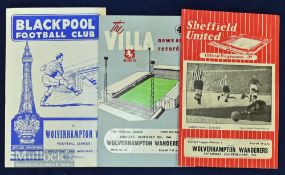 Postponed Wolverhampton Wanderers away match programmes 1960/61 Blackpool (14 January), 1964/65