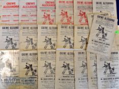 1956/57 Crewe Alexandra home football programmes to include league (22) missing Rochdale & FAC (