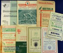 1947-8 Australia in GB & I Rugby Programmes (8): From the first post-WW2 tour, eight games: v