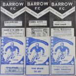 Barrow home match programmes 1947/48 Tranmere Rovers, York City, Third Lanark (F), 1949/50 Oldham