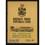 1953/54 Queens Park (Glasgow) 50th Anniversary of opening of Hampden Park souvenir programme