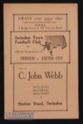 1932/33 Swindon Town v Exeter City Div (S) match 26 December. Excellent condition.