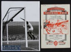 1953/54 Liverpool v South Africa Football Programme played October 7th, overall light creases, folds