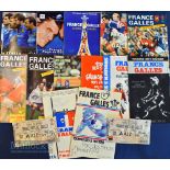 France/Italy Home Rugby Programmes v Wales etc (13): Attractive Paris issues from 1979-1999 inc (
