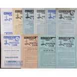 Selection of Halesowen home match programmes 1947/48 Kettering Town 1952/53 Nuneaton Borough (ph)