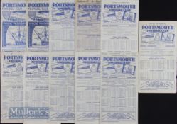 Portsmouth home football programme selection to include 1943/44 West Ham Utd, 1944/45 Fulham (poor),