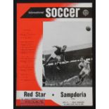 1960 American Soccer League Red Star Belgrade v Sampdoria 9 July in New York. Good.