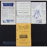 1945/46 War League Manchester City v Liverpool, Barnsley v Preston NE, Chesterfield v Stoke City,