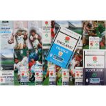 England Home Rugby Programmes 1993-1996 (15): Seven from the Five Nations, eight against a range
