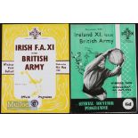 Friendly matches Ireland XI v British Army 1954, 1960 at Windsor Park. Good. (2)