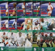 England Home Rugby Programmes 2000-2002 (18): All the Six Nations (inc first home game v Italy)
