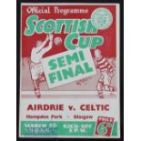 1954/55 Scottish Cup semi-final Airdrie v Celtic at Hampden. Slight crease, tiny ink marks.