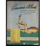 Rare 1951-2 S Africa Rugby Souvenir Pictorial Album: Tour souvenir made of supplements to a S