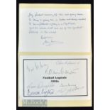 1950s Football Legends Signed Page featuring Finney, Bert Williams, Clayton, Lofthouse, Bryan