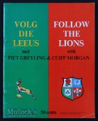1974 Invincible British Lions Rugby Preview Brochure: ‘Follow the Lions’: Cliff Morgan and Piet