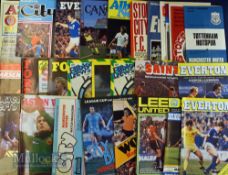 Collection of Manchester Utd away football programmes from 1959 to 1991 with 1973/74 QPR (George