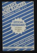 1931/32 Queens Park Rangers v Brentford Div 3 (S) match programme 2 January at the White City