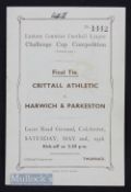 Pre-war Eastern Counties challenge cup final 1935/36 Crittall Athletic v Harwich & Parkeston at