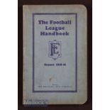 War abandoned season 1939/40 The Football League Handbook with full club directories, stats and