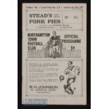 1937/38 Northampton Town v Crystal Palace reserves combination match 16 October. Slight crease,