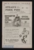 1937/38 Northampton Town v Crystal Palace reserves combination match 16 October. Slight crease,