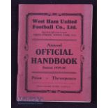 1929/30 West Ham Utd handbook full of stats, photos and general information including results/