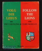 1974 Follow the Lions SA Rugby Brochure: Piet Greyling and Cliff Morgan preview what turned out to