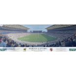 Large Framed colour panoramic photo, Heineken Final 2004: Wasps 27 Toulouse 20, the score, teams and