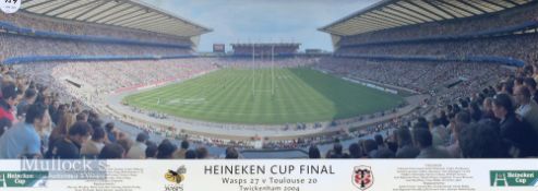 Large Framed colour panoramic photo, Heineken Final 2004: Wasps 27 Toulouse 20, the score, teams and