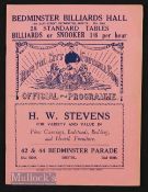 1932/33 Bristol City v Crystal Palace match programme Div. 3 (s) 12 November. Slight crease, small