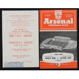 Kentish Cup match programmes 1956 British Army v French Army at Dulwich Hamlet, 1957 British Army