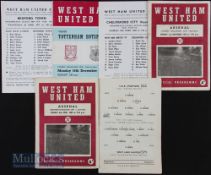 Selection of West Ham Utd home match programmes 1958 Arsenal (LCC s/f), 1959 Arsenal (South