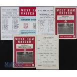 Selection of West Ham Utd home match programmes 1958 Arsenal (LCC s/f), 1959 Arsenal (South