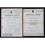 Testimonial match programmes 1949/50 Leeds Utd v Wolverhampton Wanderers 19 April, 1960/61 Leeds Utd