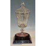 Stunning Jack Charlton 1988 Irish Life Manager of the Year Glass Trophy presented to Jack Charlton