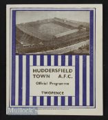 1935/36 Huddersfield Town v Arsenal Div 1 match programme 30 November 1935; neat score inside,