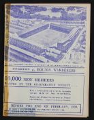 1938/39 Everton v Bolton Wanderers Div. 1 match programme 18 February 1939 at Goodison. Tape to